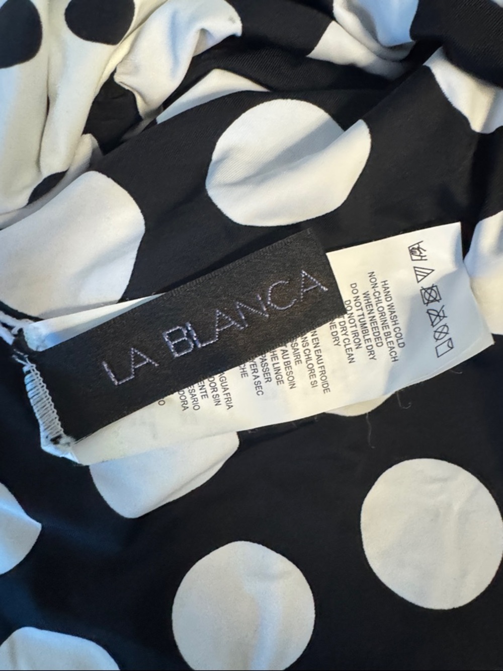 LA BLANCA Reversible Polka Dot High Cut One Piece Swimsuit Size 4 in Black 152 - Picture 9 of 12